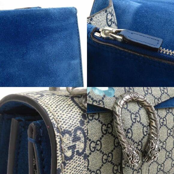 GUCCI Authentic Blue Canvas Shoulder Bag - Picture 4 of 5